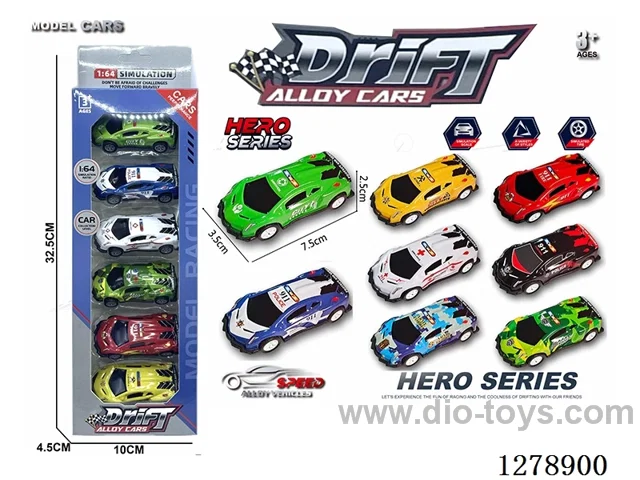 7.5CM pull back tin car 6PCS