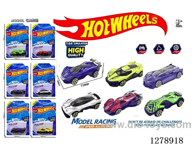 free wheel alloy car 6PCS