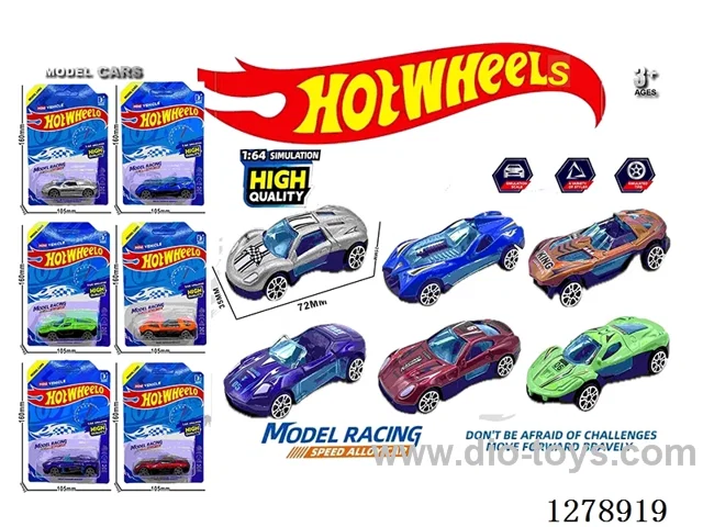 free wheel alloy car 6PCS