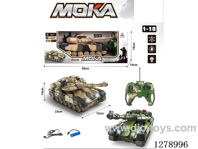 27MHZ 4ch RC tank W L/M included battery 2 colors