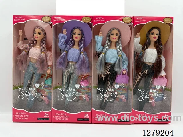 11.5-inch Solid-Body 11-Joint Double-Ponytail Set Doll