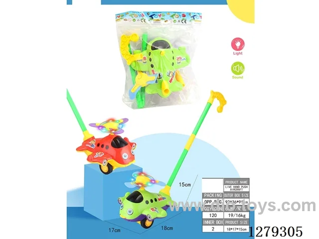 Battery-operated push-along airplane