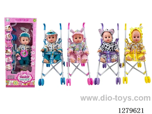 14inch doll with 12IC/44CM stroller set