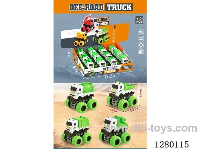 Dual-Inertia 4WD City Sanitation Truck (4 mixed, Large Wheels) 12PCS