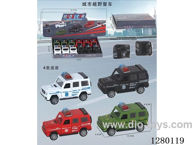 City Off-Road Inertia Model Car (Openable Doors) 4 Colors, 12PCS