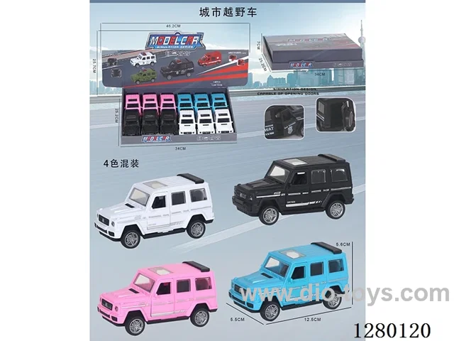 City Off-Road Inertia Model Car (Openable Doors) 4 Colors, 12PCS