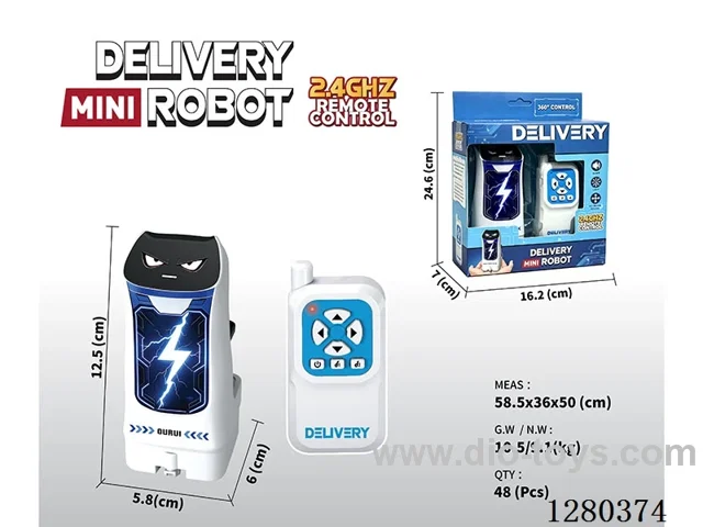 2.4G RC Mini Delivery Robot (White) W L/M/Multi-Directional Movement, Battery Included