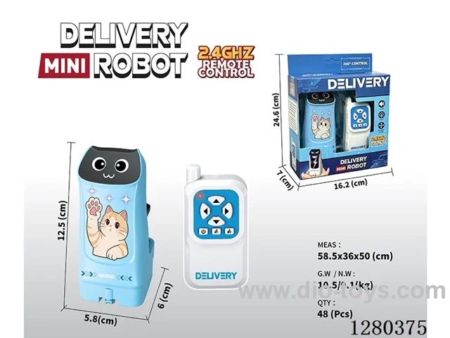 2.4G RC Mini Delivery Robot (Blue) W L/M/Multi-Directional Movement, Battery Included