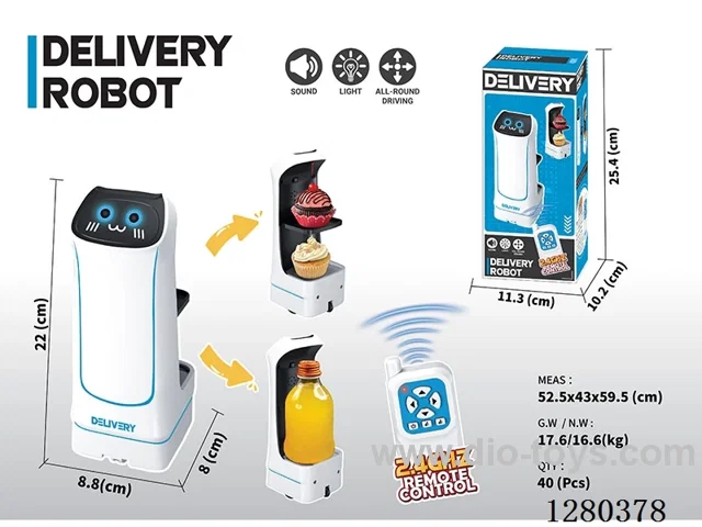 2.4G RC Food Delivery Robot (Forward/Left/Right/Multi-Directional Movement) (Battery Not Included)