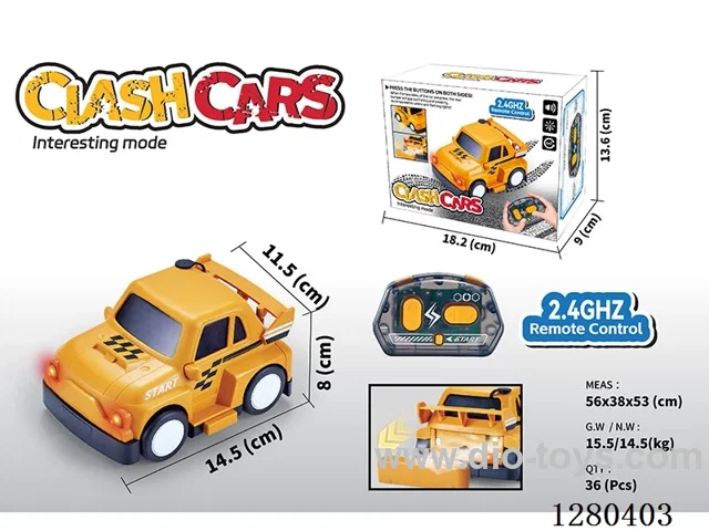 2.4G RC Battle Car (Yellow) with W/L/M/Smoke Functions, Battery Included
