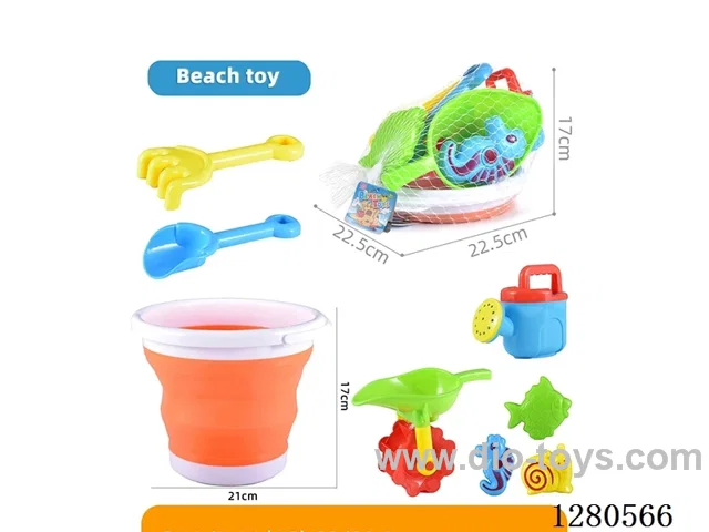8PCS Telescopic Beach Bucket Set, PP+PER