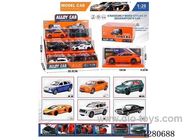 1:28 6 Model pull back alloy car W L/M