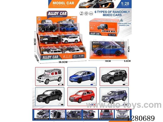 1:28 6 Model pull back alloy car W L/M