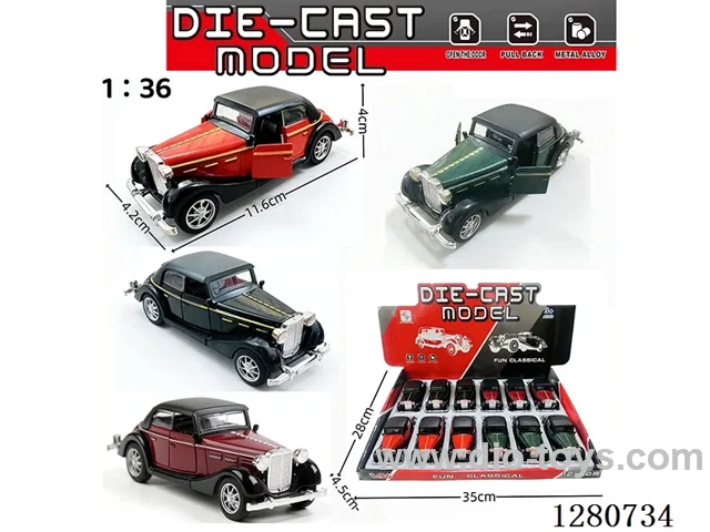 1:36 pull back alloy car 12PCS