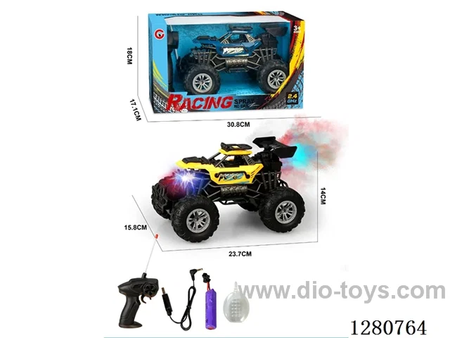 2.4G(1:16) 4ch rc car with light/spray included battery