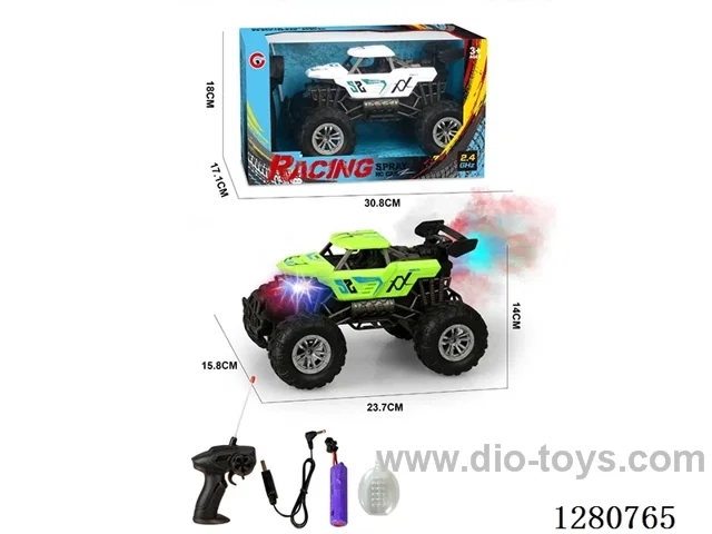 2.4G(1:16) 4ch rc car with light/spray included battery