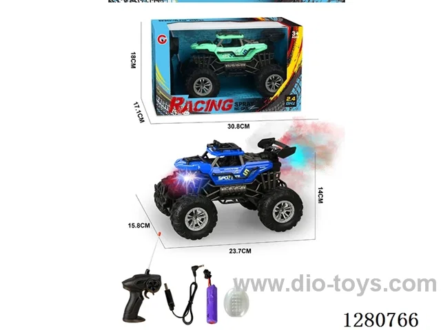 2.4G(1:16) 4ch rc car with light/spray included battery