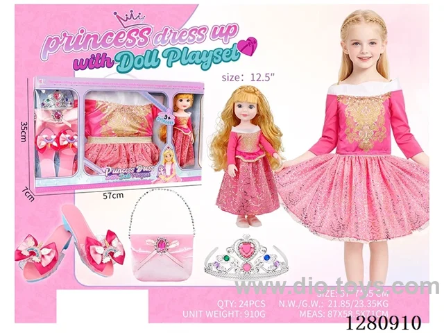 12.5 inch (32 cm) Eco-Friendly Fully Vinyl Doll + Princess Costume Set
