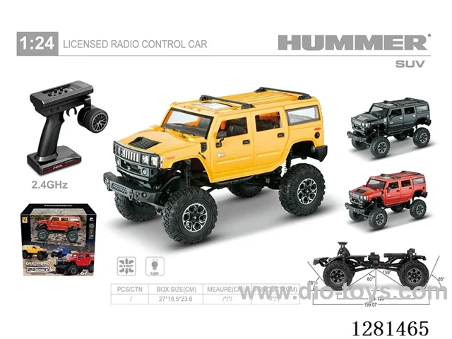 1:24 Rock Crawler Hummer H2 180 Motor (Brushed) with Battery