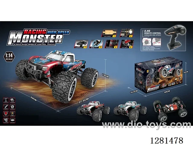 1:14 (Die-Cast Chassis) High-Speed Car 550 Motor (Brushed) with Battery