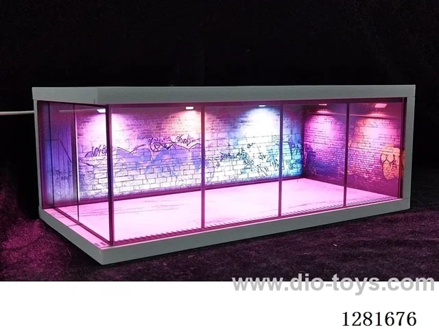 1/64 Model Car Garage Scene Parking Lot Neon Light Edition (Assembly Kit)