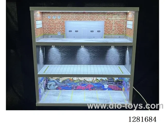 1:64 Three-Tier Illuminated Model Garage Scene (Assembly Kit)
