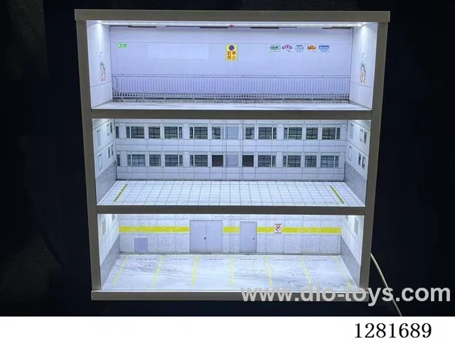 1:64 Three-Tier Illuminated Garage Model Scene (Assembly Kit)