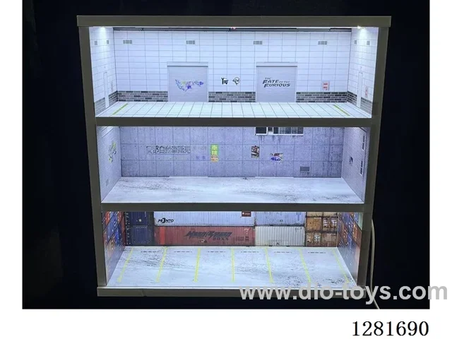1:64 Three-Story Lighted Garage Model Scene (Assembly Kit)