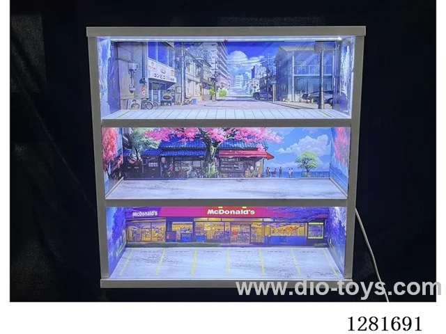 1:64 Three-Story Lighted Garage Model Scene (Assembly Kit)