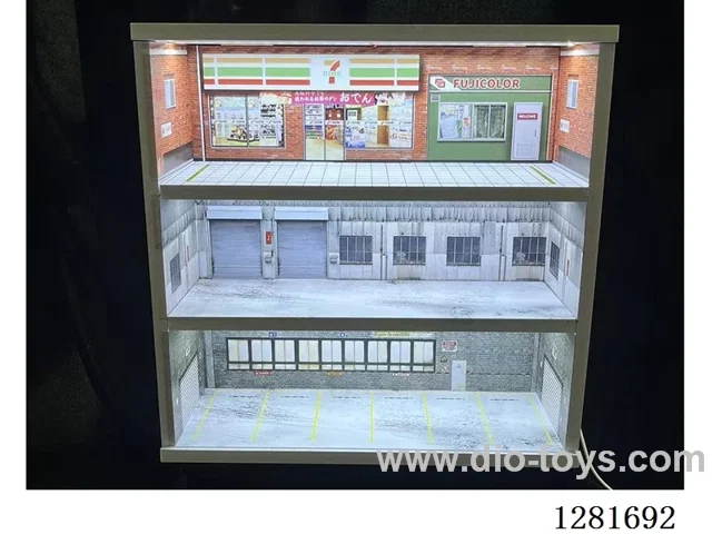 1:64 Three-Story Lighted Garage Model Scene (Assembly Kit)