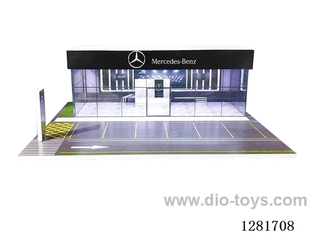 1:64 Mercedes-Benz Showroom Model Car Display and Storage Scene