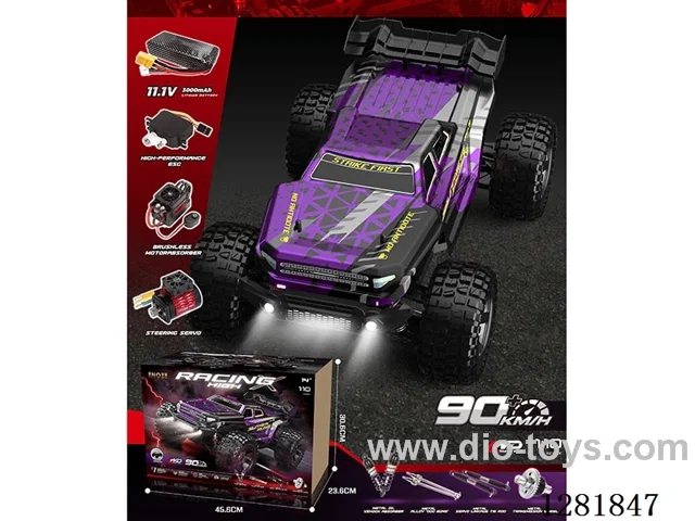 1:10 2.4G Brushless Full-Scale High-Speed Car - Premium Edition with Lights included battery
