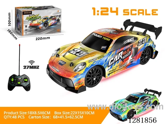 1:24 Drift Racing Car with Lights (27MHz - Battery Not Included) Green / Orange