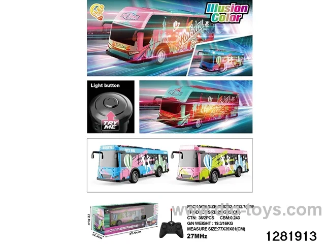 Four-way remote control bus with color-changing lights
