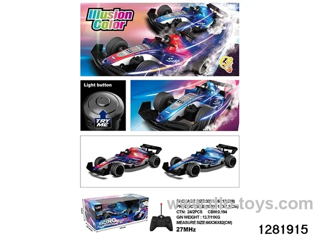 Four-way remote control Formula F1 car with color-changing lights and TRY ME function
