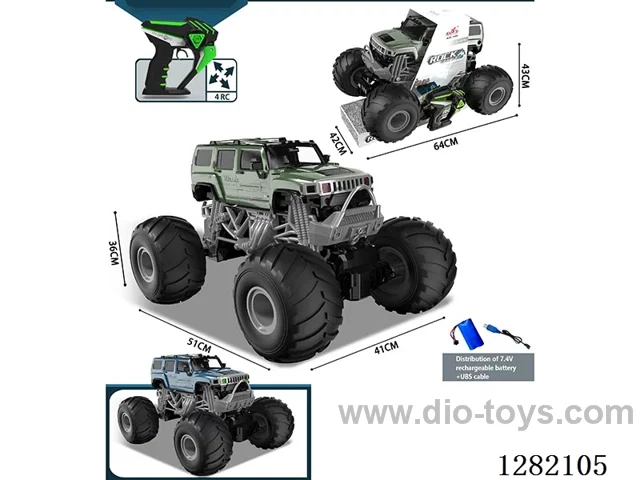 1:6 4WD 2.4G RC car with light/spray included battery