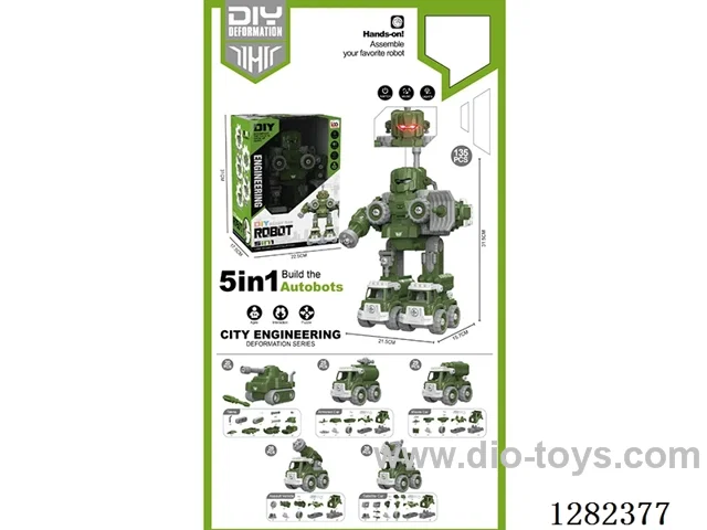 5-in-1 Transformable Military Series - Sound & Light, Battery Included
