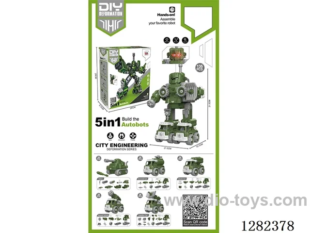 5-in-1 Transformable Military Series - Sound & Light, Battery Included