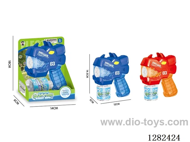 6-Hole Electric Light-Up Small Multi-Hole Dinosaur Bubble Gun 70ML (Battery Not Included)