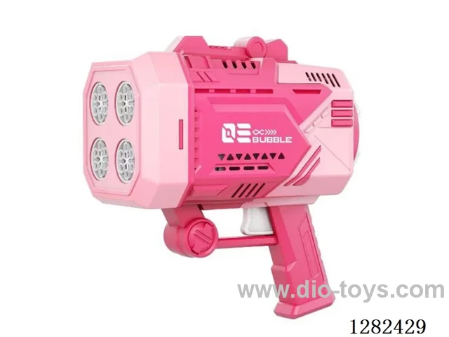 4-Cylinder 32-Hole Light-Up Short Space Bubble Gun 120ML*2 (Batteries Included)