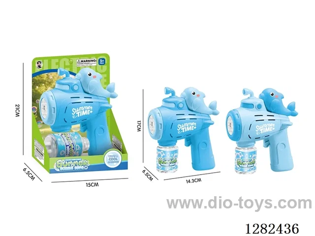 6-Hole LED Dolphin Bubble Gun 70ML (Battery Not Included)