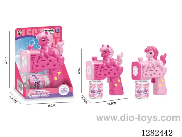6-Hole Lighted Unicorn Bubble Gun 70ML (Battery Not Included)