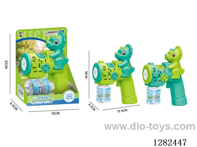 6-Hole LED Triceratops Bubble Gun, 70ML (Batteries Not Included)