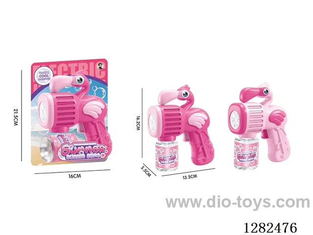 Light-Up Flamingo Bubble Gun 70ML (Batteries Not Included)