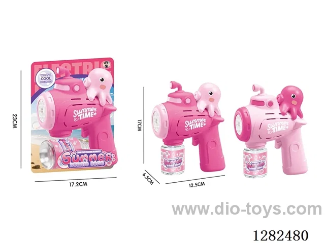 Light-Up Octopus Bubble Gun 70ML (Batteries Not Included)
