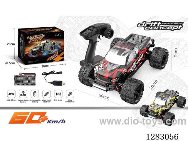 1:18 2.4G Brushless Full-Scale High-Speed Car with Light Included Battery