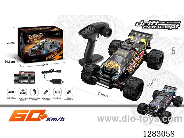 1:18 2.4G Brushless Full-Scale High-Speed Car with Light Included Battery