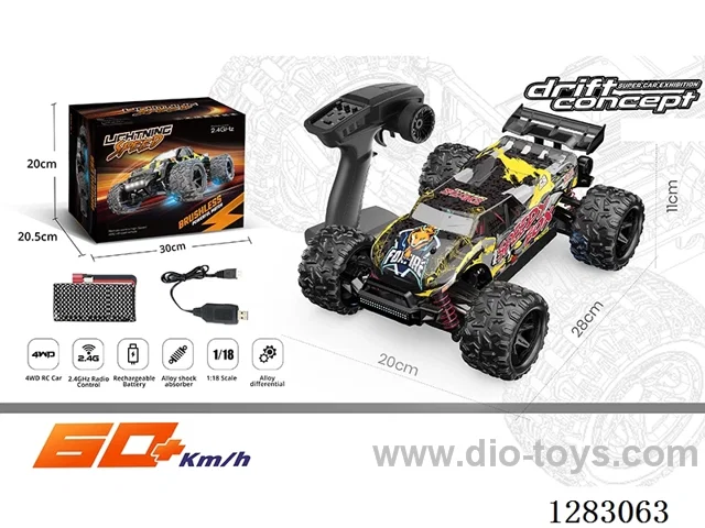 1:18 2.4G Brushless Full-Scale High-Speed Car with Light Included Battery