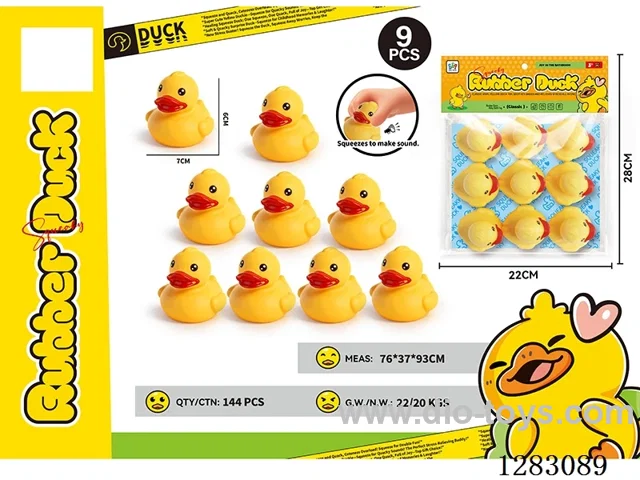 Vinyl BB Whistle Duck Toy - large 9PCS