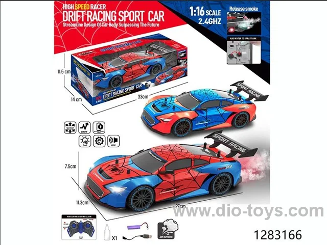 2.4G 5 CH 1:16 rc spray car with light，include battery